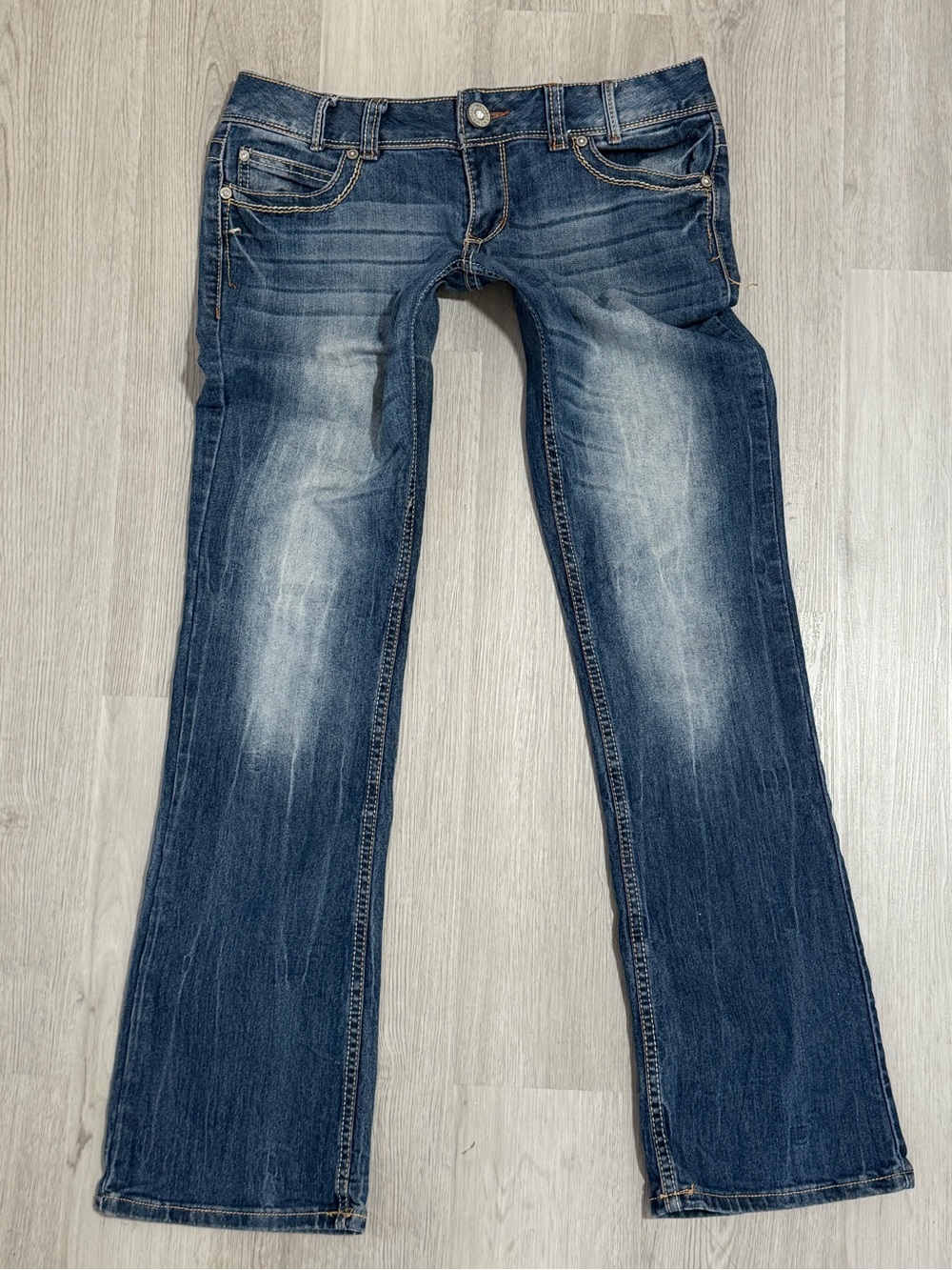 Y2K Low Rise Twenty One Black Boot Cut Jeans Size 7/8 - Picture 2 of 7